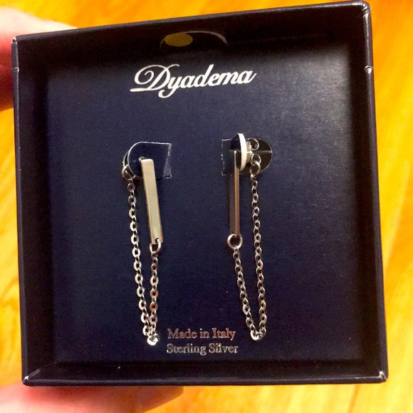 💯 sterling silver made in Italy Dyadema drop earrings - Picture 3 of 4